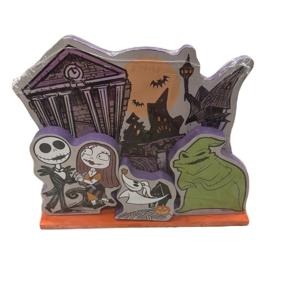 Disney Nightmare Before Christmas Wood Block Decor Toy Halloween Oogie Boogie